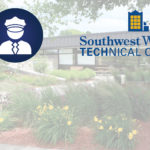 Campus background with law enforcement logo