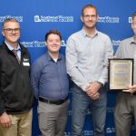 Lactalis, Wisconsin Technical College System, and Southwest Tech representatives pose with the award.