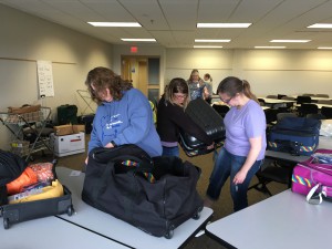 Packing and repacking all the supplies