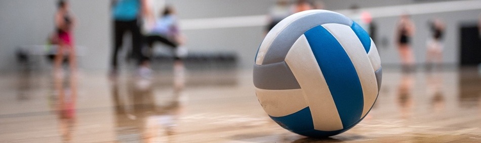 volleyball on court